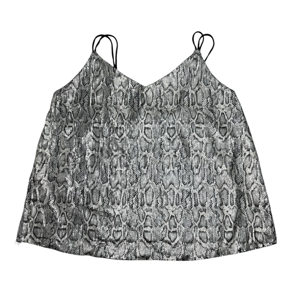 Y2K Snakeskin Print Cami Top – Sleek & Sexy Spaghetti Strap Tank Size XL - Picture 1 of 5